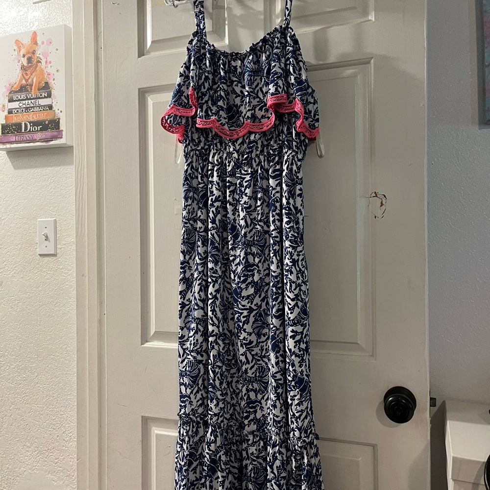 Lilly Pulitzer Blue and Pink Floral Dress